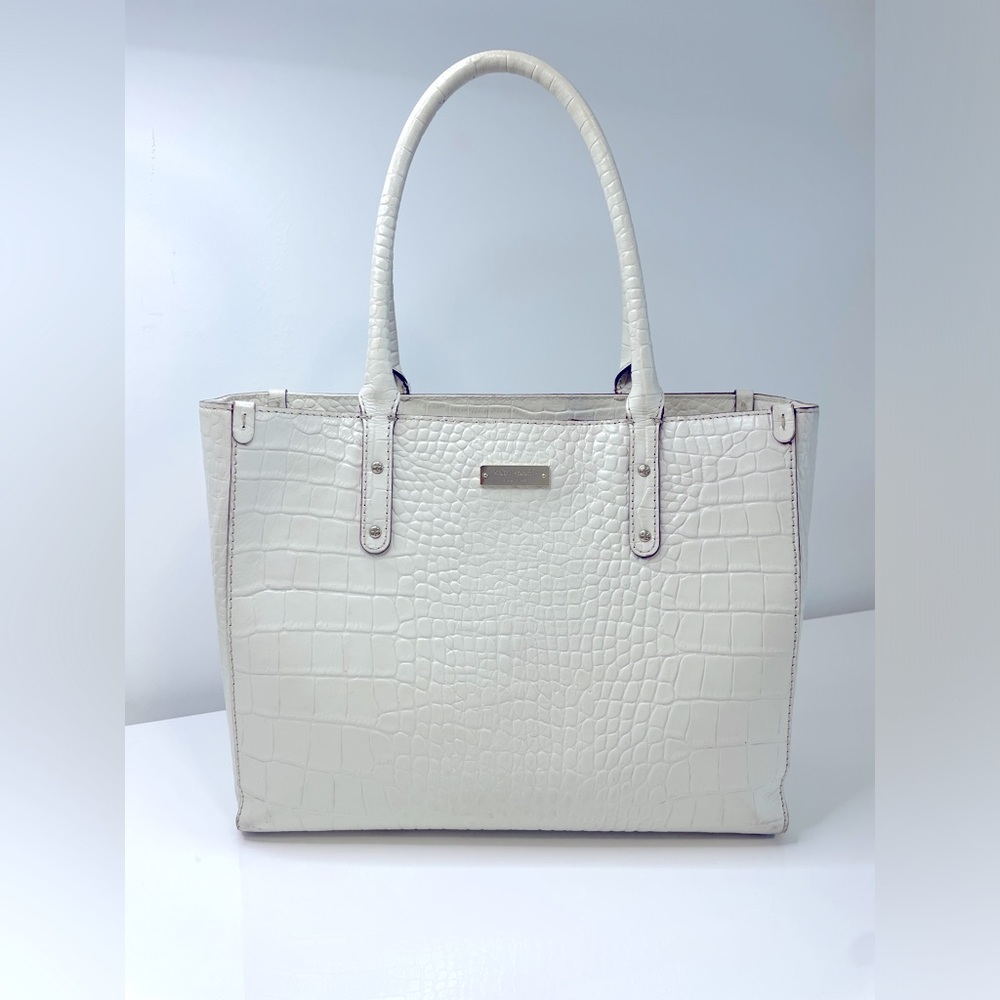 VINTAGE RARE KATE SPADE WHITE ALLIGATOR PRINT